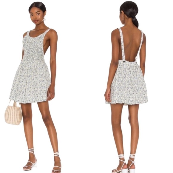 FREE PEOPLE NWT Petunia Smocked Floral  Mini Dress Size Small in Tea Combo - Picture 1 of 16
